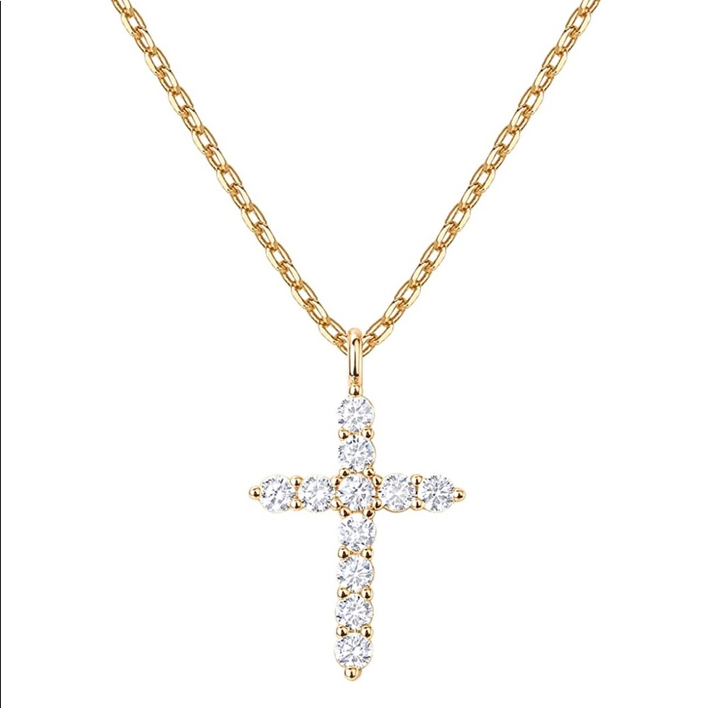 14K Gold Plated Cross Pendant Necklace